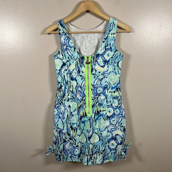 Lilly Pulitzer Mila Shift Dress Size 2 Indigo Sunset Swim Preppy Vacation Resort - Picture 2 of 10